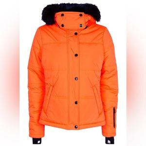 Topshop SNO Fluorescent Orange Ski Snowboard  Jacket size 2 USA